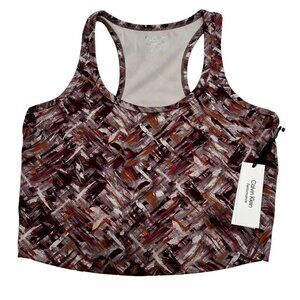 Calvin Klein Womens Size L‎ Performance Print Racerback Cropped Tank Top NWT
